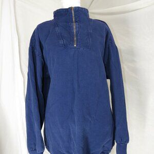 Vintage Drawstrings of Malibu Indigo 3/4 Zip Pullover | Made in USA | XL